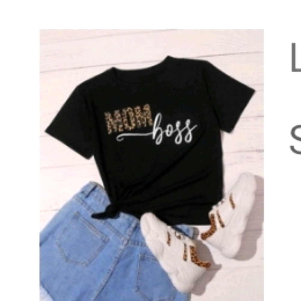 Mom boss leopard tee